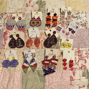 NEW STOCKING STUFFERS Beaded Earrings SPORTS AMERICANA Viola Butterfly Juliet